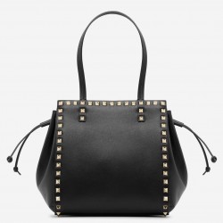 Valentino Black Rockstud Double Handle Drawstring Bag 145