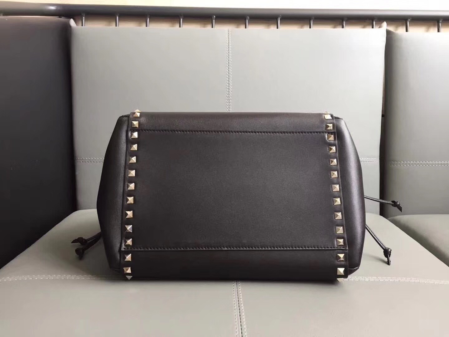 Valentino Black Rockstud Double Handle Drawstring Bag 145