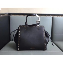 Valentino Black Rockstud Double Handle Drawstring Bag 145