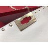 Valentino Rockstud Spike Chain Clutch In White Lambskin 061