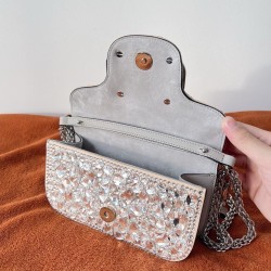 Valentino Small Loco Shoulder Bag with Silver Crystals 087