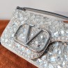 Valentino Small Loco Shoulder Bag with Silver Crystals 087