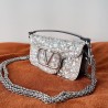 Valentino Small Loco Shoulder Bag with Silver Crystals 087