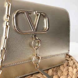 Valentino Vcase Small Chain Bag In Gold Metallic Lambskin 212