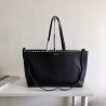 Valentino Rockstud Large Shopping Bag In Black Leather 258