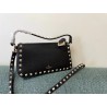 Valentino Rockstud Small Crossbody Bag In Black Grained Calfskin 292