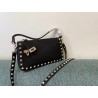 Valentino Rockstud Small Crossbody Bag In Black Grained Calfskin 292