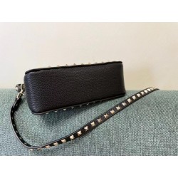 Valentino Rockstud Small Crossbody Bag In Black Grained Calfskin 292