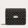 Valentino Rockstud Spike Medium Bag In Black Nappa Leather 234