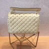 Valentino Medium Rockstud Spike Chain White Bag 678