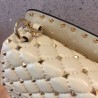 Valentino Medium Rockstud Spike Chain White Bag 678