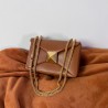 Valentino One Stud Chain Bag In Brown Nappa Leather 883