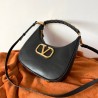 Valentino Stud Sign Hobo Bag In Black Calfskin 210