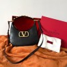 Valentino Stud Sign Hobo Bag In Black Calfskin 210