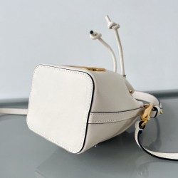 Valentino VLogo Signature Mini Bucket Bag in White Calfskin 281