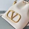 Valentino VLogo Signature Mini Bucket Bag in White Calfskin 281