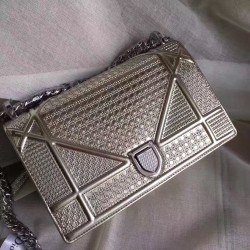 Dior Diorama Bag In Champagne Metallic Calfskin 720