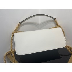 Valentino Loco Large Shoulder Bag In White Calfskin 352