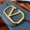 Valentino Loco Small Shoulder Bag In Blue Calfskin 387