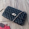 Valentino Rockstud Spike Chain Clutch In Black Lambskin 405