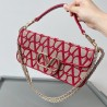 Valentino Large Loco Shoulder Bag in Red Toile Iconographe 380