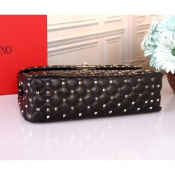 Valentino Black Large Free Rockstud Spike Chain Bag 329