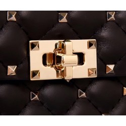 Valentino Black Large Free Rockstud Spike Chain Bag 329