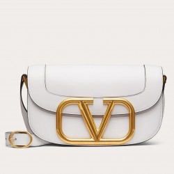 Valentino Supervee Crossbody Bag In White Leather 455