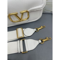 Valentino Alltime Shoulder Bag in White Grained Leather 504