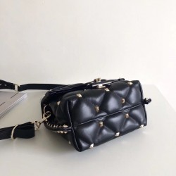 Valentino Candystud Mini Handbag In Black Lambskin 562