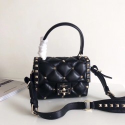 Valentino Candystud Mini Handbag In Black Lambskin 562