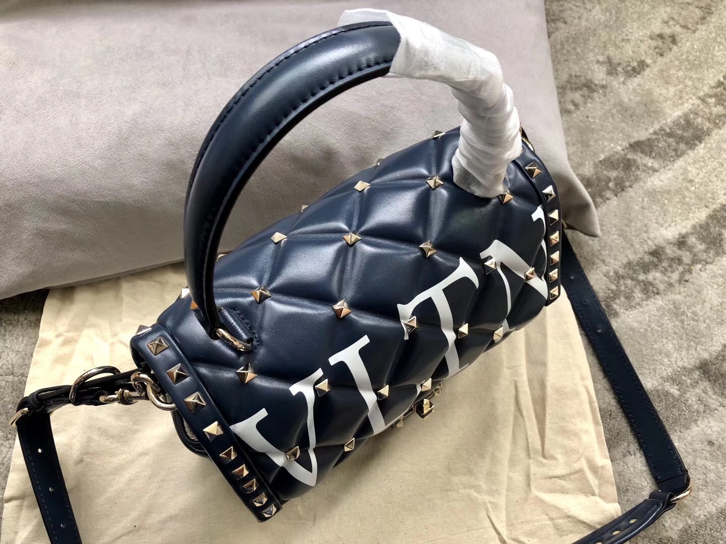 Valentino Garavani Blue VLTN Quilted Candystud Bag 018