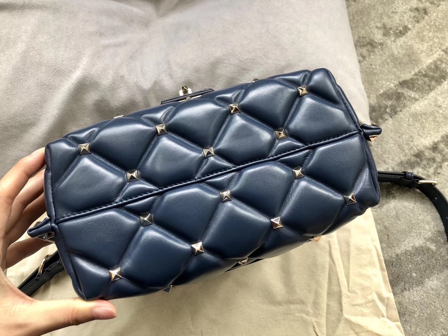 Valentino Garavani Blue VLTN Quilted Candystud Bag 018