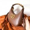 Valentino Stud Sign Hobo Bag In Dark Brown Calfskin 094