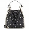 Valentino Small Noir Rockstud Spike Bucket Bag 131