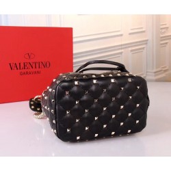 Valentino Small Noir Rockstud Spike Bucket Bag 131