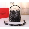 Valentino Small Noir Rockstud Spike Bucket Bag 131