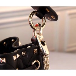 Valentino Small Noir Rockstud Spike Bucket Bag 131