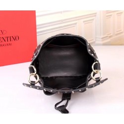 Valentino Small Noir Rockstud Spike Bucket Bag 131