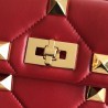 Valentino Medium Roman Stud Chain Bag In Red Nappa 156