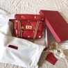 Valentino Medium Roman Stud Chain Bag In Red Nappa 156