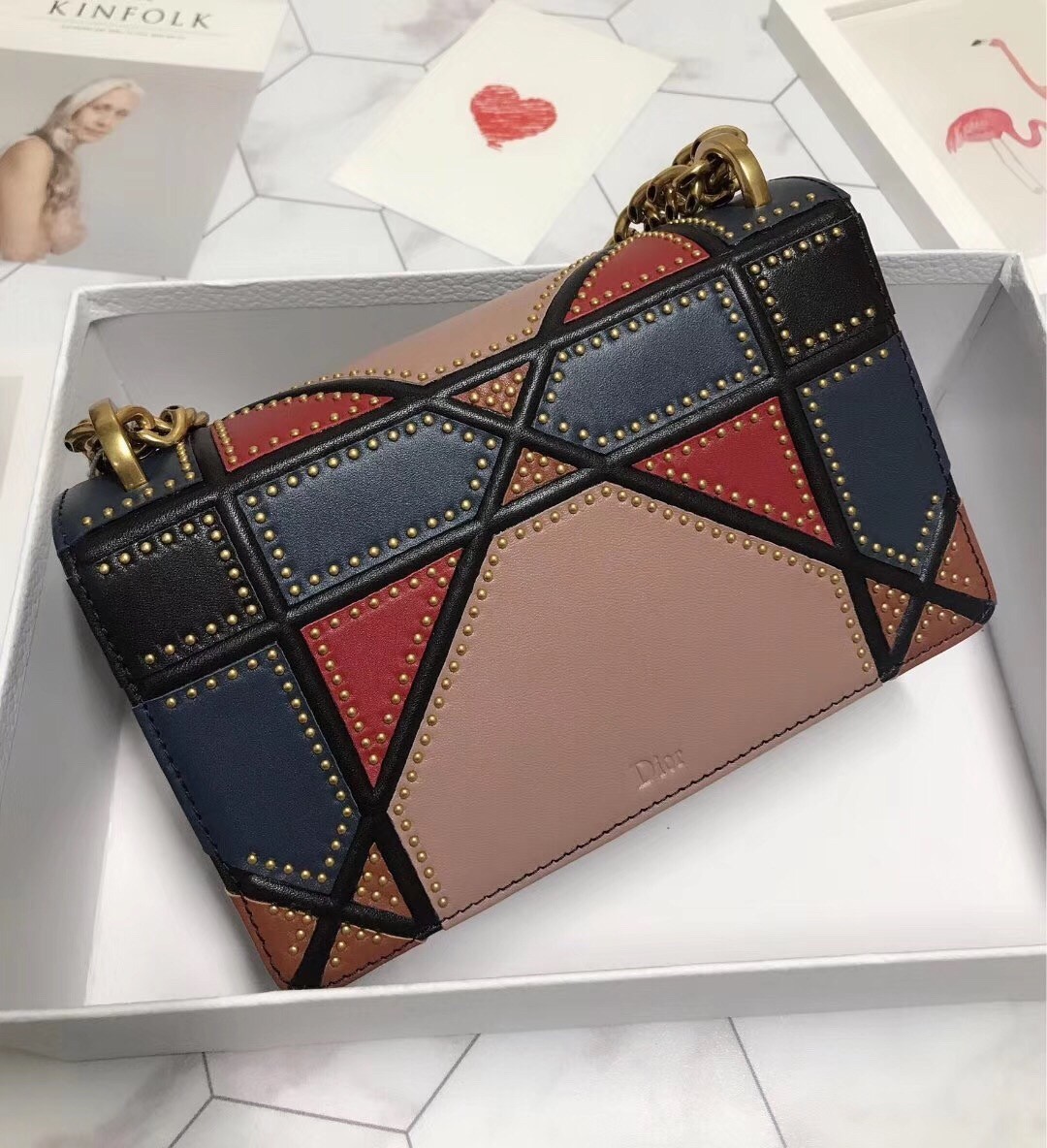 Dior Diorama Bag In Multi-coloured Patchwork 435