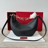 Valentino VLogo Moon Small Hobo Bag with Chain in Black Leather 179