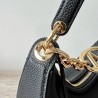 Valentino VLogo Moon Small Hobo Bag with Chain in Black Leather 179