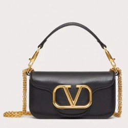 Valentino Loco Small Shoulder Bag In Black Calfskin 234