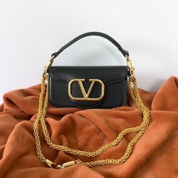 Valentino Loco Small Shoulder Bag In Black Calfskin 234