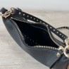 Valentino Rockstud Small Hobo Bag in Black Grainy Calfskin 349