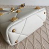 Valentino Small Roman Stud Top Handle Bag In White Nappa 375