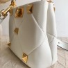 Valentino Small Roman Stud Top Handle Bag In White Nappa 375