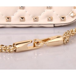 Valentino White Large Free Rockstud Spike Chain Bag 418